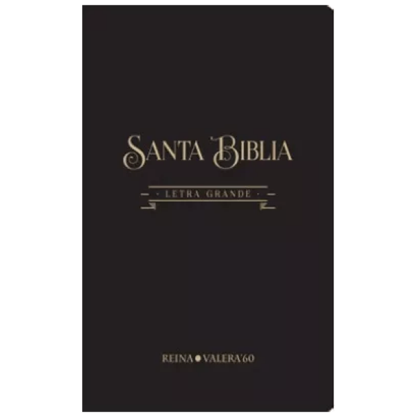 Biblia Letra Grande Rvr1960, Color Negro, Tapa Vinilica