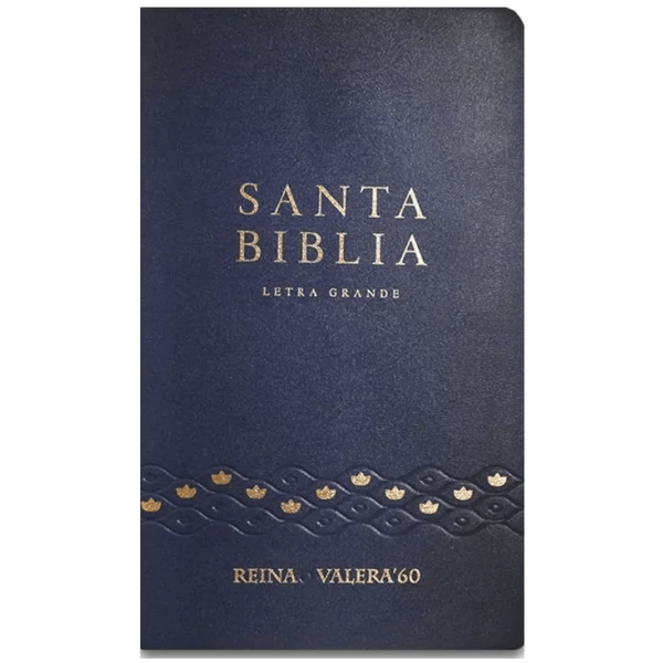 Biblia Manual Letra Grande Rvr1960 Color Azul, Tapa Vinilica