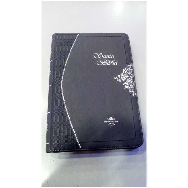 Biblia Reina Valera 60 cierre índice im piel gris