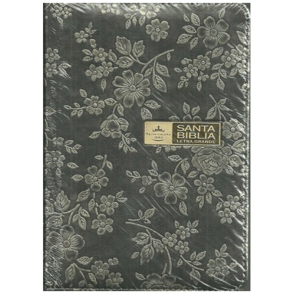 Biblia mediana letra grande plata negro rvr044czlg