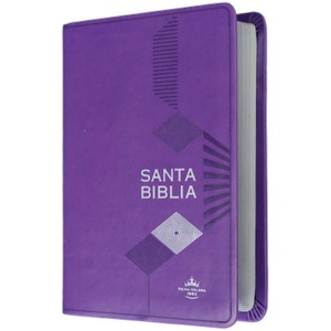 Biblia RVR1960 Tamaño Mediana Pasta im. Piel Morada