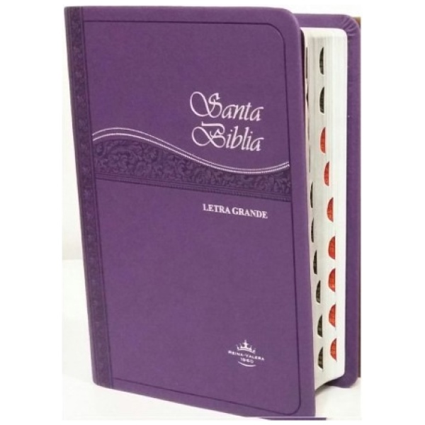 Biblia chica imitación piel morada letra grande RVR045cLGTI - Image 3