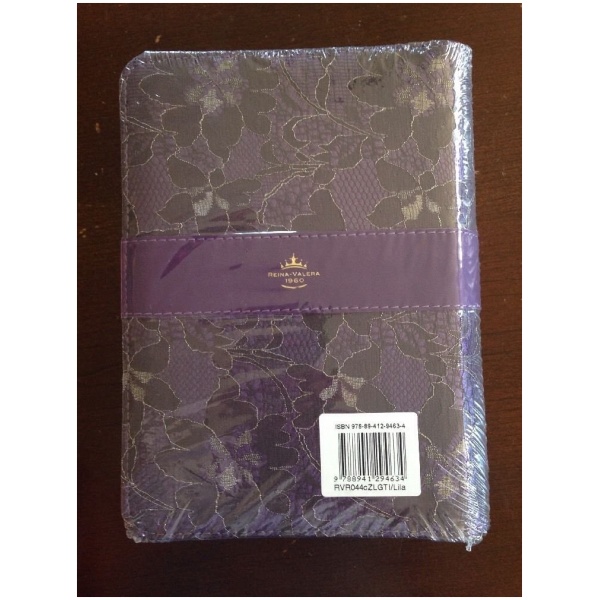 Biblia letra grande lila RVR60 con índice con cierre - Image 3
