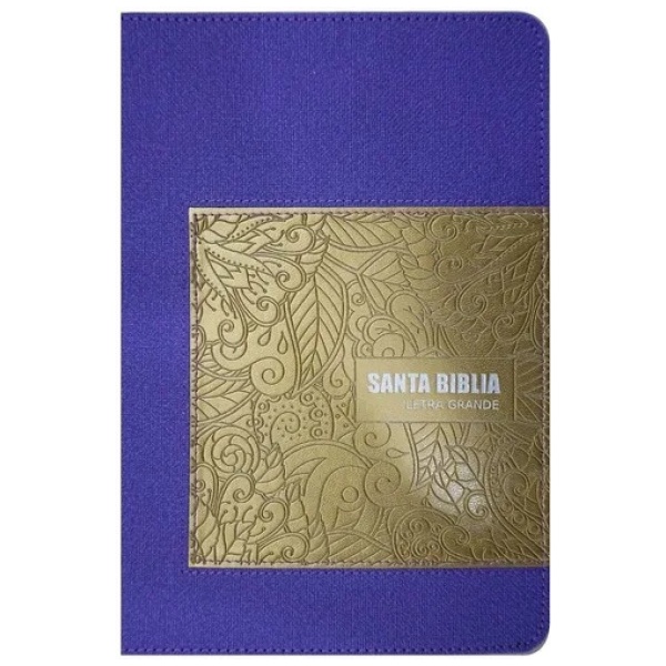 Biblia RVR1960 Letra Grande Color Violeta Y Dorado - Image 2