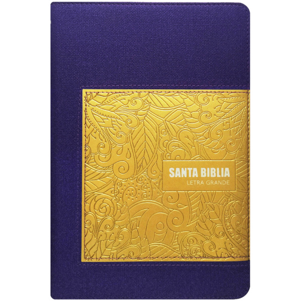 Biblia RVR1960 Letra Grande Color Violeta Y Dorado