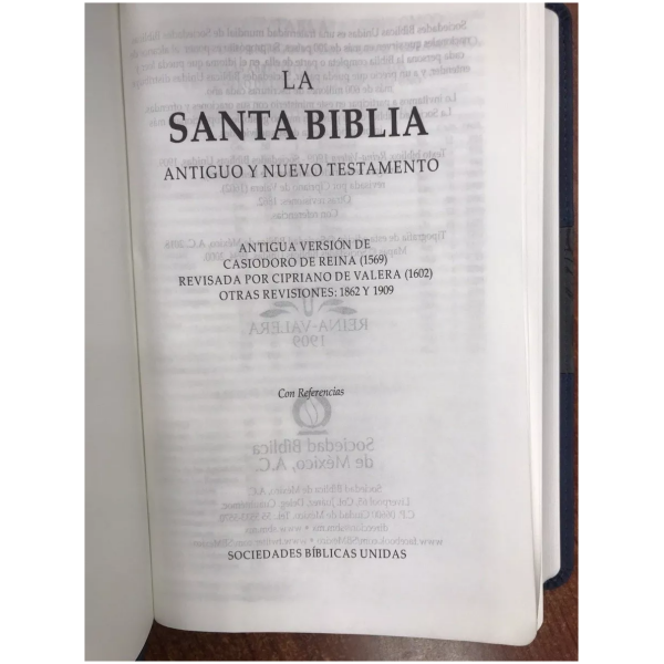 Biblia Mediana Letra 12 Pts Rvr1909 Imitación Piel Azul - Image 4