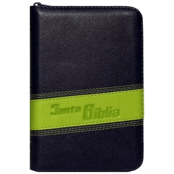 Biblia Rvr60 Azul Con Franja Verde
