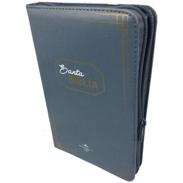 Biblia Mediana Letra Grande Rvr1960 Imitación Piel Azul