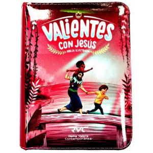Biblia Rvc Valiente Con Jesus Magenta C-fucsia Acolchonada..