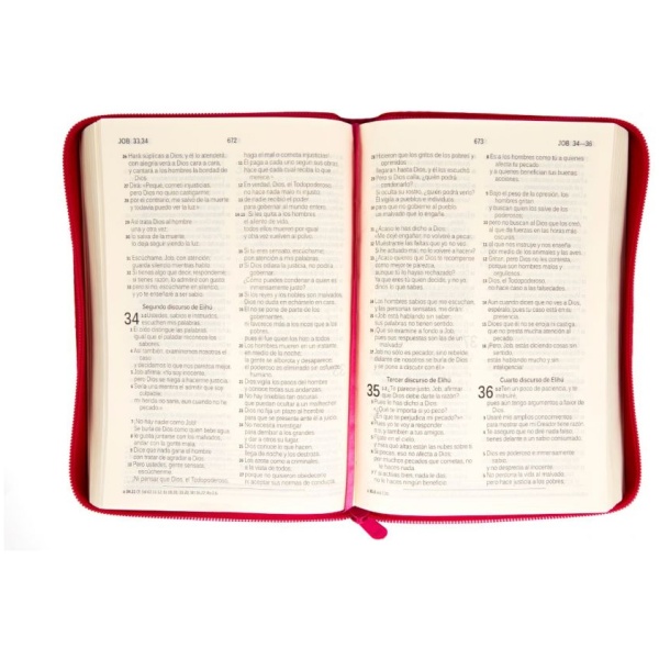 Biblia Mediana Dhh Imitación Piel Rosa Con Cierre - Image 2