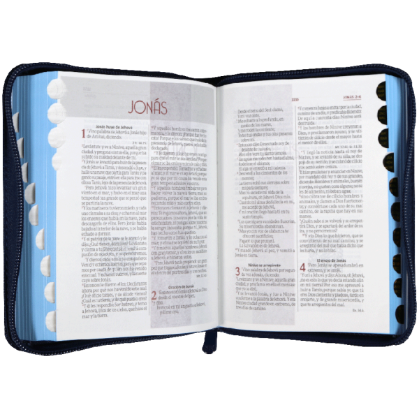 Biblia RVR1960 Bolsillo Jeans Azul Cierre canto azul - Image 2
