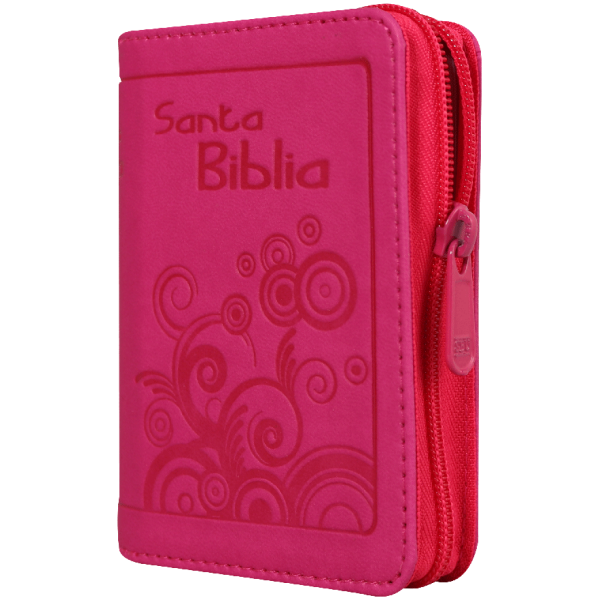 Biblia RVR 1960 Mini Bolsillo Fucsia canto plata