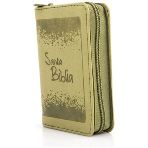 Biblia Mini Bolsillo imit Piel Cierre Verde