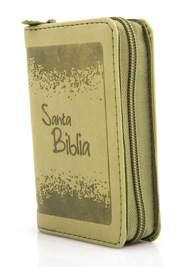 Biblia Mini Bolsillo imit Piel Cierre Verde
