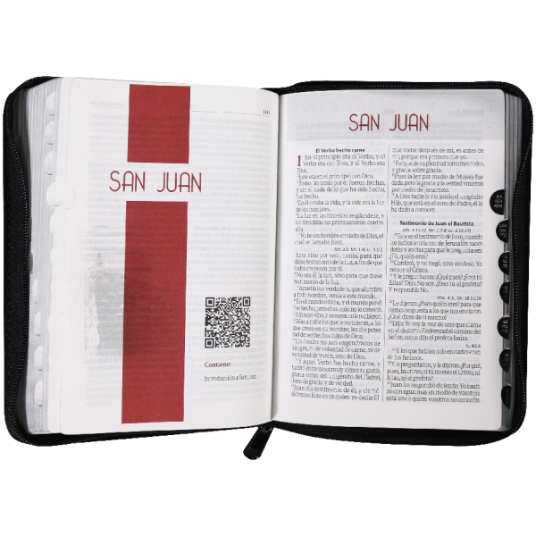 Biblia RVR1960 Chica Letra Mediana Imitación Piel Negro QR RVR045cZTILM PJR - Image 2
