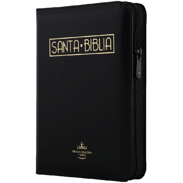 Biblia RVR1960 Chica Letra Mediana Imitación Piel Negro QR RVR045cZTILM PJR