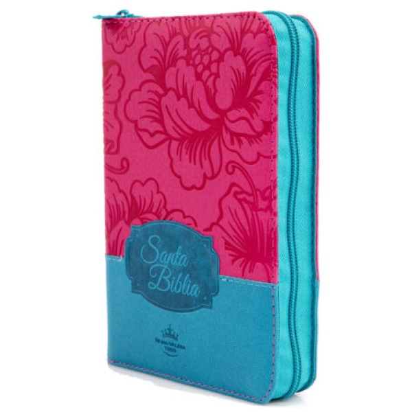 Biblia RVR1960 Fucsia Azul Compacta Cierre