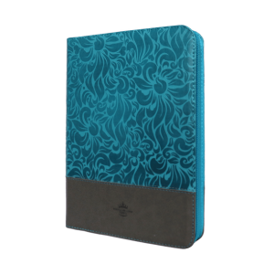 Biblia Letra Gigante con Cierre Azul Gris