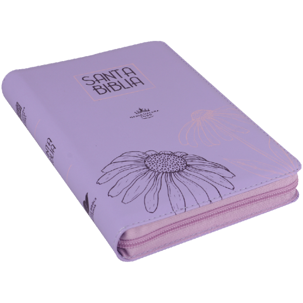 Biblia RVR1960 Mediana Letra Grande Cierre Lila girasol QR RVR065cZLG PJR - Image 3