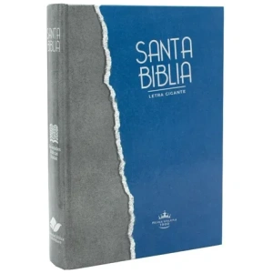Biblia RVR1960 Letra Gigante Pasta Dura Gris Azul QR RVR083cLGiPJR