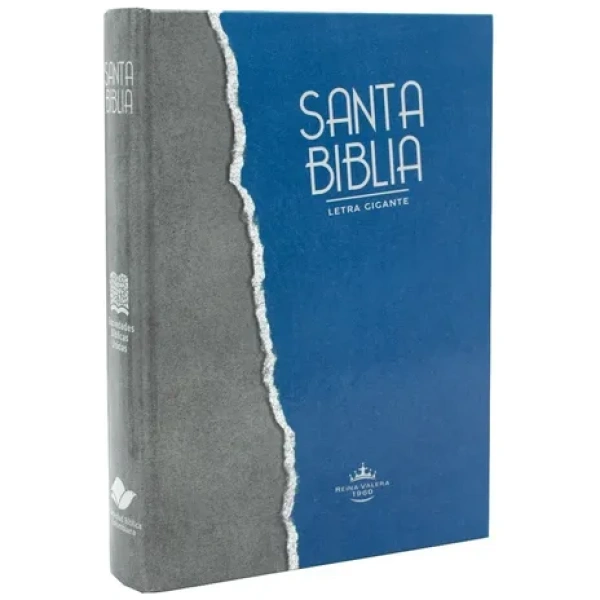 Biblia RVR1960 Letra Gigante Pasta Dura Gris Azul QR RVR083cLGiPJR