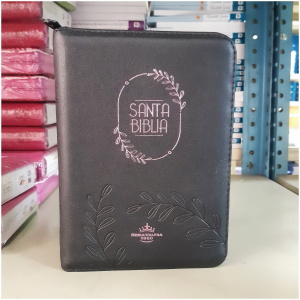 Biblia RVR1960 Concordancia Cierre Índice Negra Con Rosa RVR045cZTILMPJR