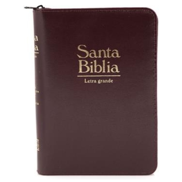 Biblia RVR1960 Mediana Letra Grande Vino Tinto Cierre Indice
