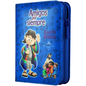 Biblia RVR1960 amigos por siempre azul RVR022cPZLMaPJR