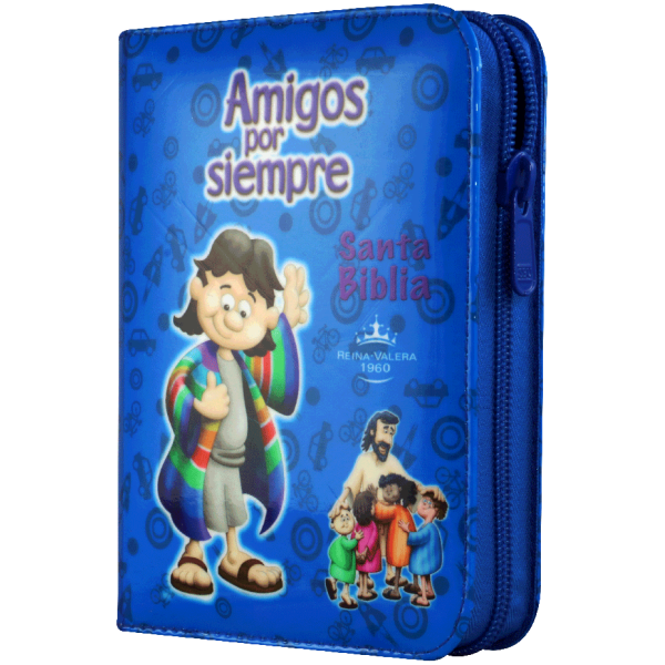 Biblia RVR1960 amigos por siempre azul RVR022cPZLMaPJR