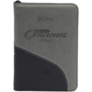 Biblia RVR1960 De Oraciones Imitación Piel Gris QR RVR056cZLGPJR
