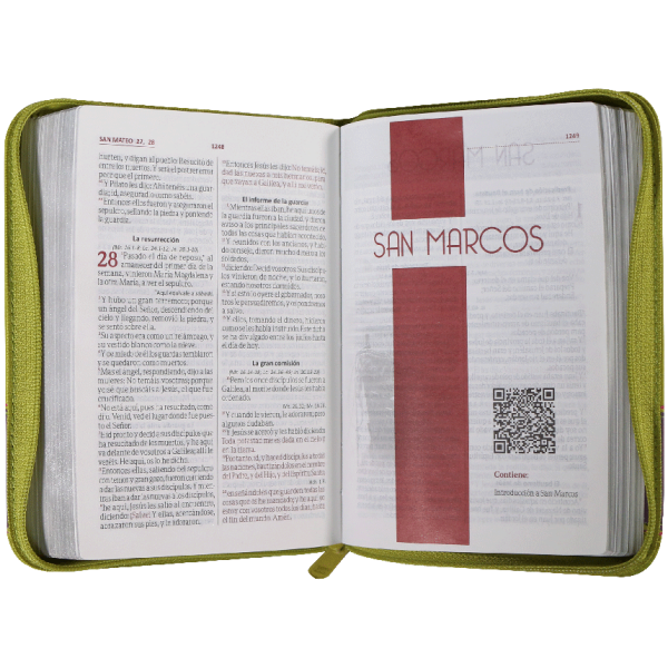 Biblia RVR1960 chica aplicacion flor verde lila RVR046cZLM PJR - Image 2