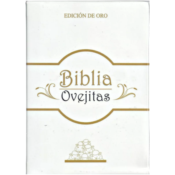 Biblia Ovejitas Edición De Oro, Rvr1960, Vinil Color Blanco