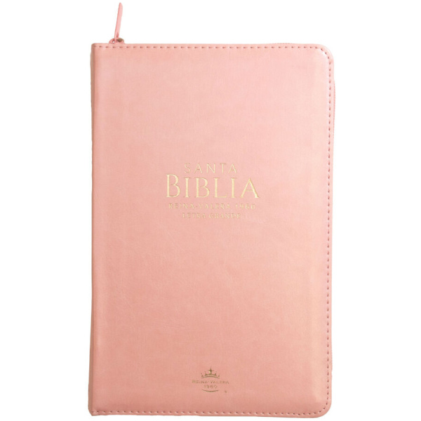 Biblia RVR1960 Manual Letra Grande Rosa Claro Cierre