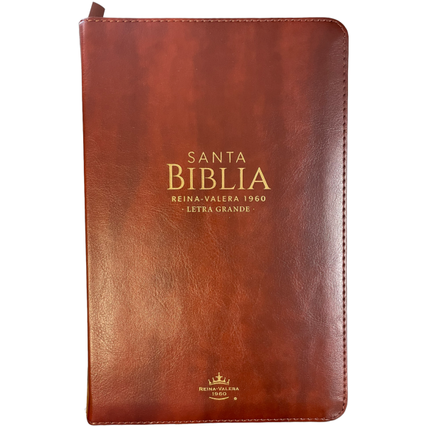 Biblia RVR1960 Tamaño Manual Letra Grande Café Índice