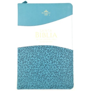 Biblia RVR1960 Clásica Turquesa Blanco