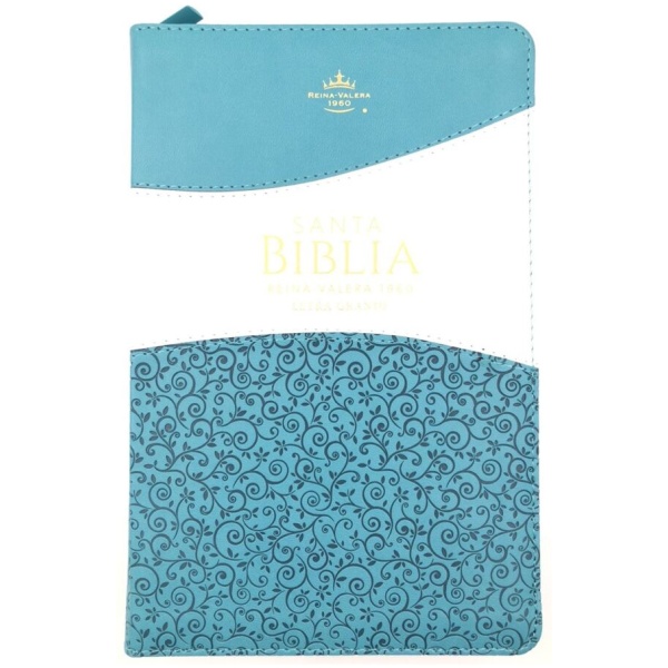 Biblia RVR1960 Clásica Turquesa Blanco