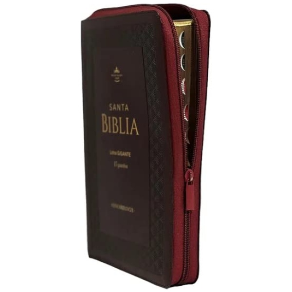 Biblia RVR1960 Tradicional marron embossed geom índie cierre 15pt 085PJR - Image 2