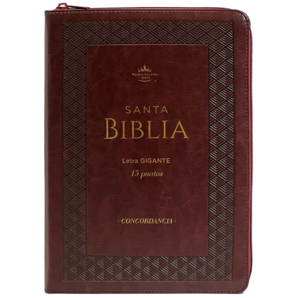 Biblia RVR1960 Tradicional marron embossed geom índie cierre 15pt 085PJR