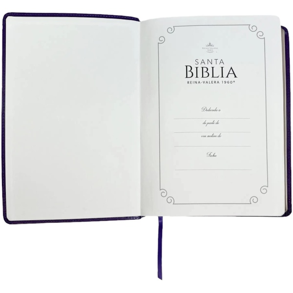 Biblia RVR1960 Letra Súper Gigante Símil Piel Lila - Image 2