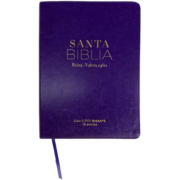 Biblia RVR1960 Letra Súper Gigante Símil Piel Lila
