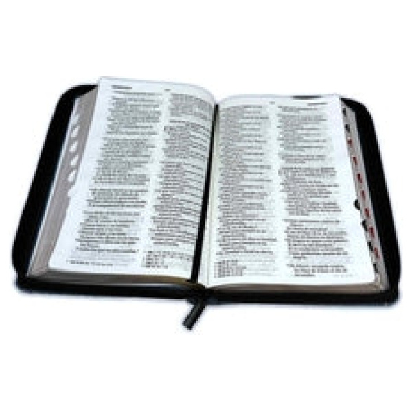 Biblia RVR1960 Manual Símil Piel Jean cinto negro cierre índice 12.5pt 062PJR - Image 2