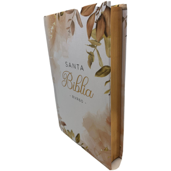 Biblia RVR1960 tapa dura flores dorado grande 12pt - Image 2