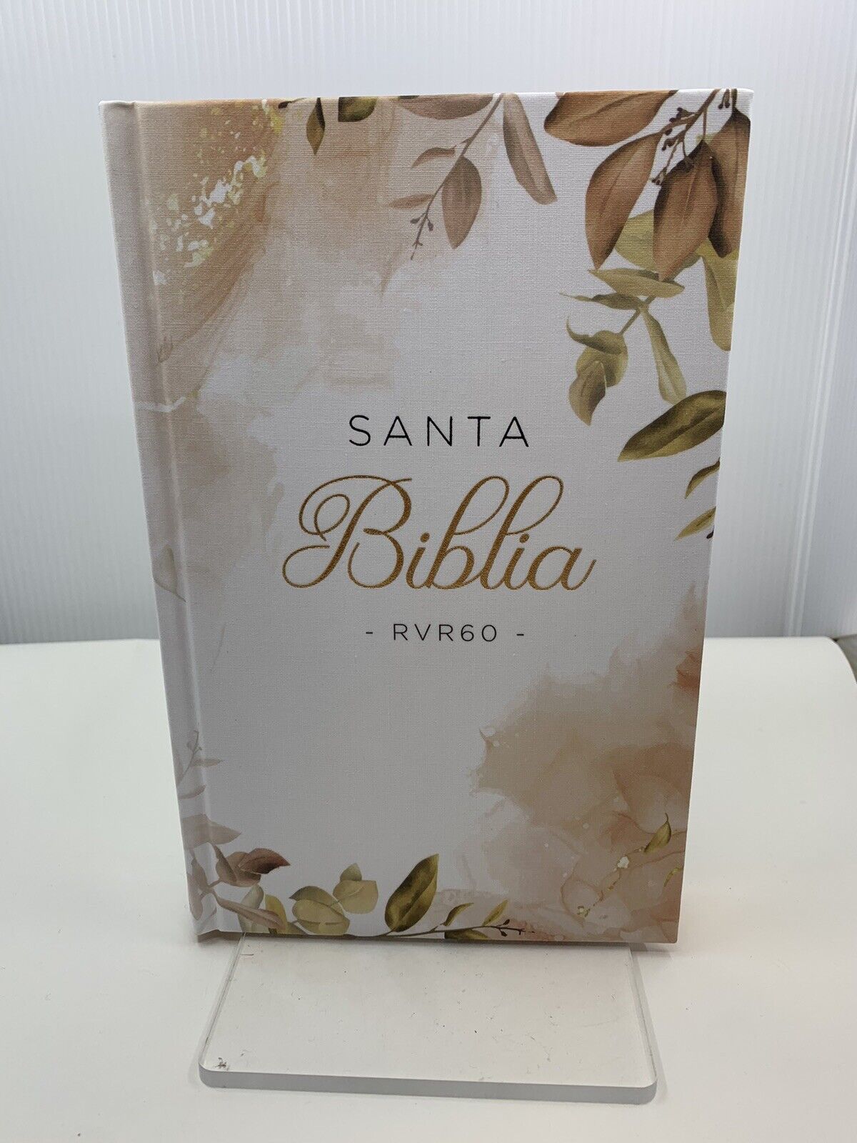 Biblia RVR1960 tapa dura flores dorado grande 12pt