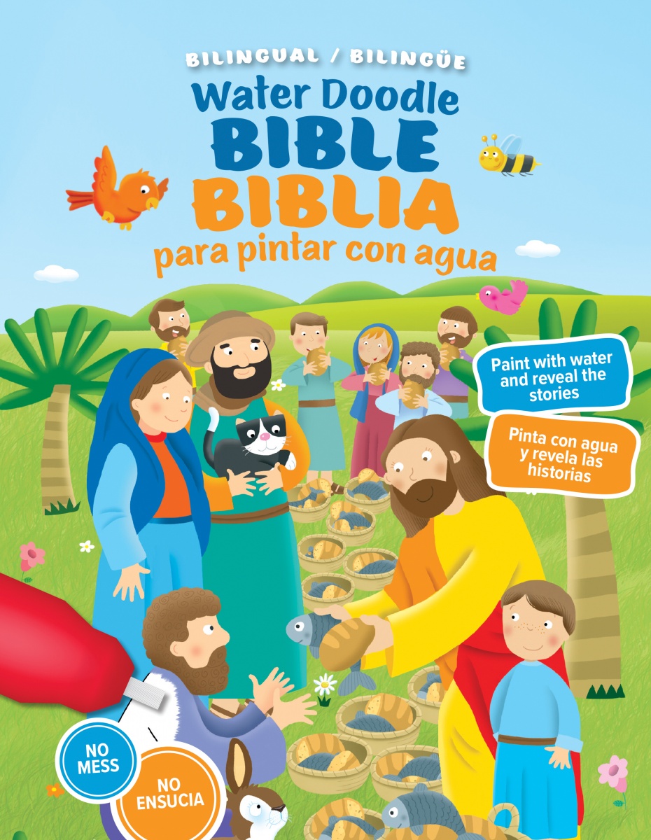 Biblia bilingüe para pintar con agua