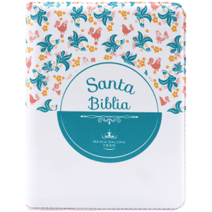 Biblia Blanco Flores Aves RVR 1960 chica