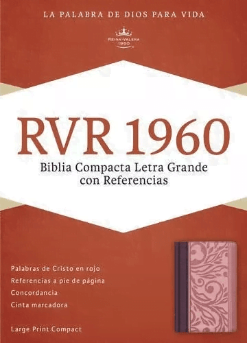 Biblia Compacta Con Referencias Rvr1960, Rosa/vino