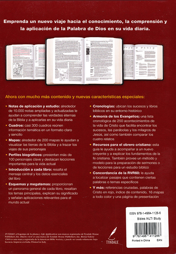 Biblia de estudio del diario vivir RVR60 Tapa Dura Vino