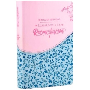 Biblia de Estudio Llamados a la Reconciliación RV1960 im piel rosa floral índice