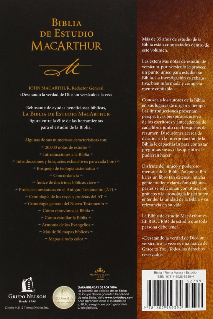 Biblia De Estudio MacArthur Rústica Pasta Suave