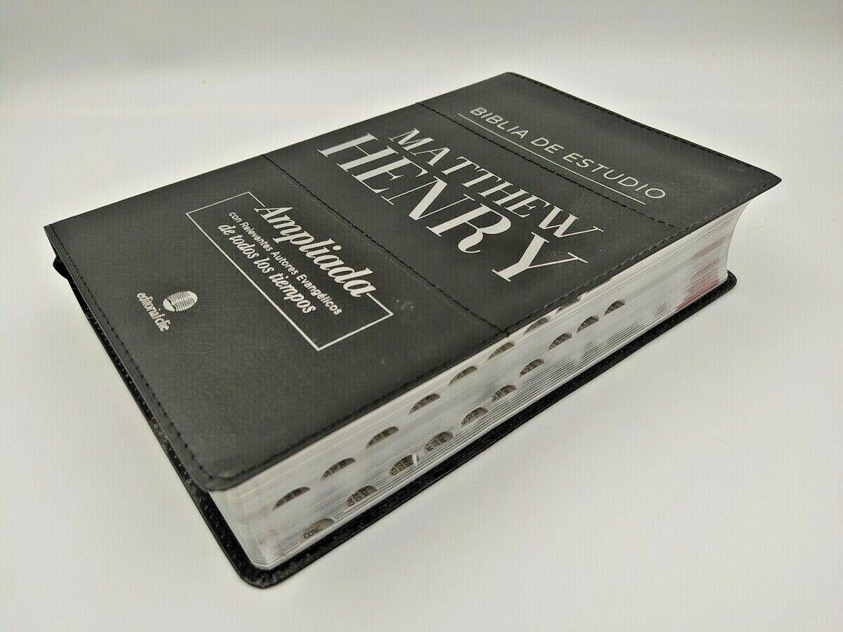 Biblia De Estudio Matthew Henry Piel Negra índice
